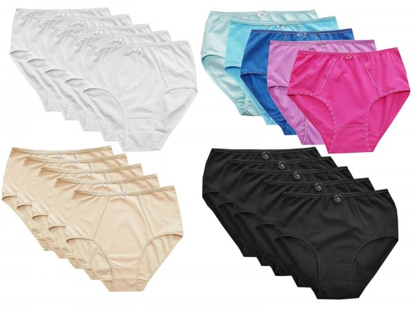 Damen Basic Slips Unterhosen Schlüpfer aus Baumwolle im 5er oder 10er Pack Gr. M-XXXL