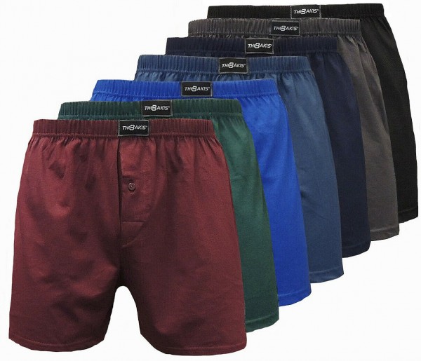 6er Pack Herren Boxershorts Uni farbig mit Eingriff aus Baumwolle Gr.S-6XL Art.5200