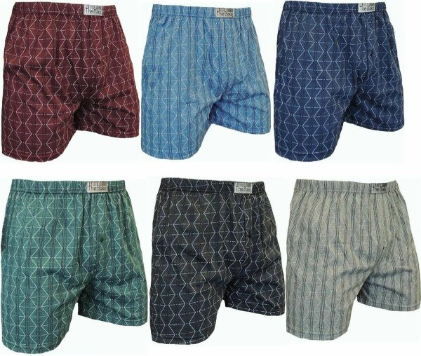 6er Pack Herren Boxershorts kariert mit Eingriff aus Baumwolle Gr.S-6XL Art.4800 12 = 5XL