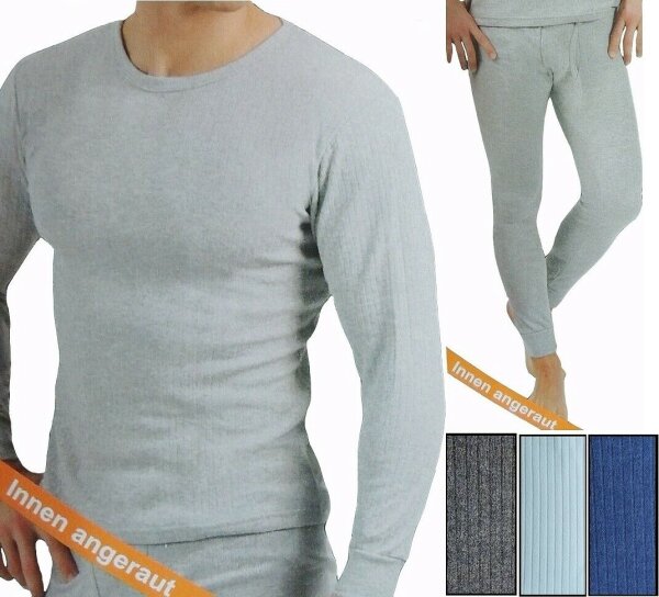 Herren Thermo Unterwäsche Outdoor Thermo Unterhemd Unterhose Set Anthrazit Grau Dunkelblau Gr. M-4XL