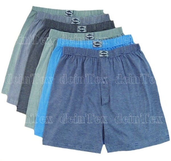 6er Pack Herren Boxershorts gestreift mit Eingriff im Farbenmix aus Baumwolle Gr.S-6XL Art.4200 8 = XL